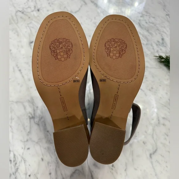 NWT Vince Camuto Suede Taupe Women's Heels Wedges Sandals Size 8 - Picture 6 of 6